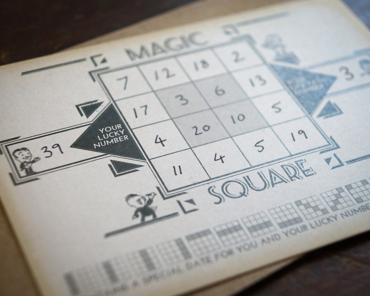 Personalised Date Magic Square Postcard Vintage